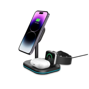 Tech-Protect QI15W-A27 3in1 MagSafe QI vezeték nélküli töltőállomás – Fekete