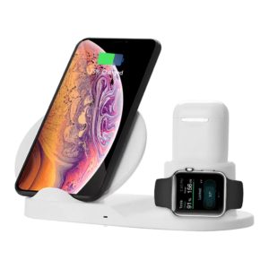3in1 Qi töltőállomás – Apple iPhone, Watch, Apple Airpods – Fehér