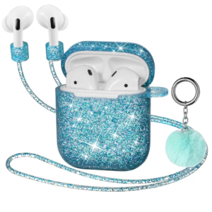 Xpro Apple Airpods 1/2 csillámos szilikon tok Kék